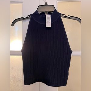Aritzia Sculptknit Halter Navy NWT